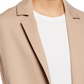 Jaqueta feminina Eileen Fisher com bolsos, gola entalhada, abertura nas costas, manga comprida, bege, tamanho 2X