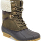 Tommy Hilfiger Rian 2 Botas Femininas de Cano Médio com Biqueira Fechada e Pele Sintética para Clima Frio, Verde, Tamanho 6 M