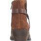 Botas femininas American Rag com tiras confortáveis ​​Ashlyn, bico redondo, salto bloco, zíper, couro, marrom, tamanho 8,5 M