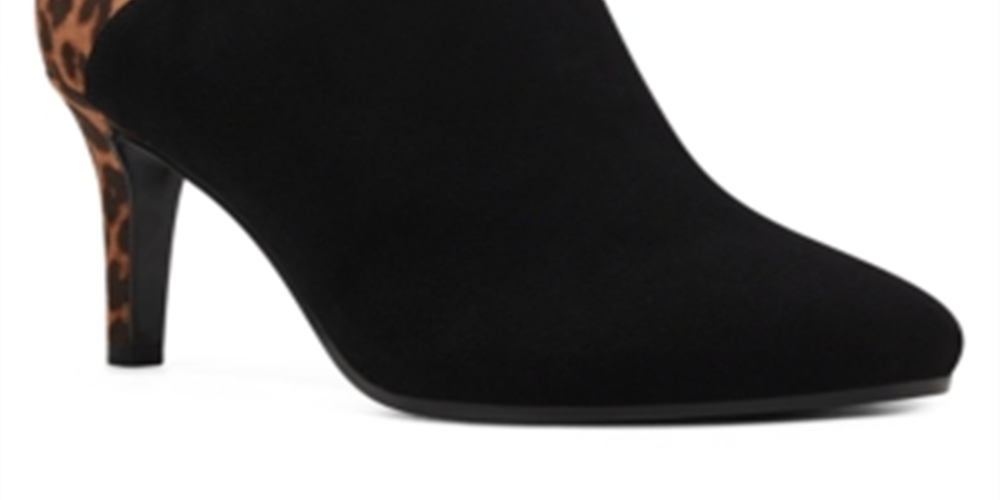Bandolino Dawn Leather Comfort Shooties Feminino Preto Tamanho 9 M