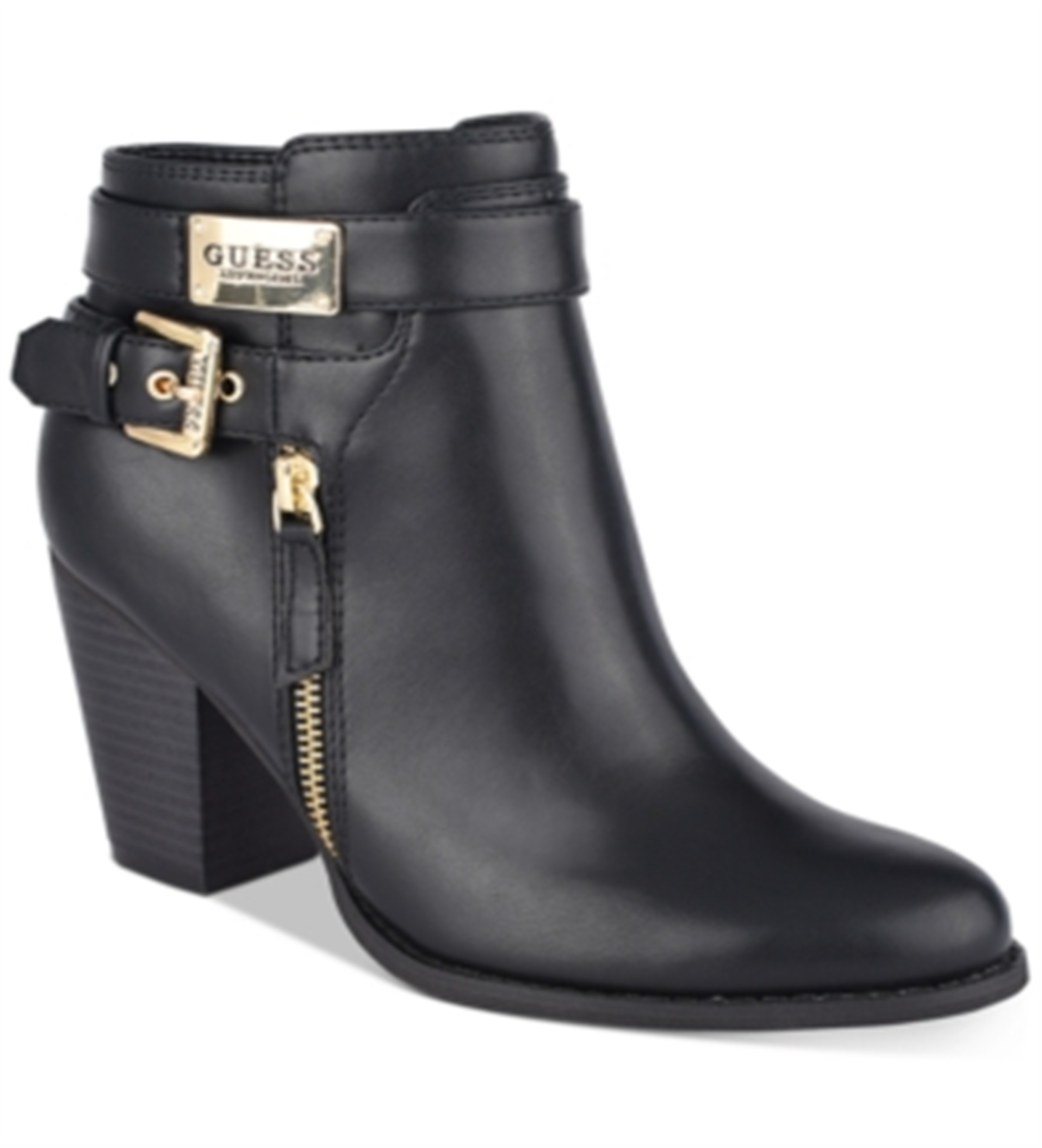 Botas Guess Gather em couro preto tamanho 7,5 M