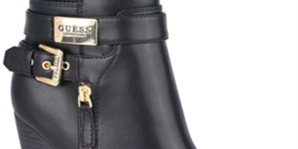 Botas Guess Gather em couro preto tamanho 7,5 M