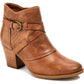 Botas Baretraps Launa Femininas Couro Sintético Salto Bloco Marrom Tamanho 5,5 M