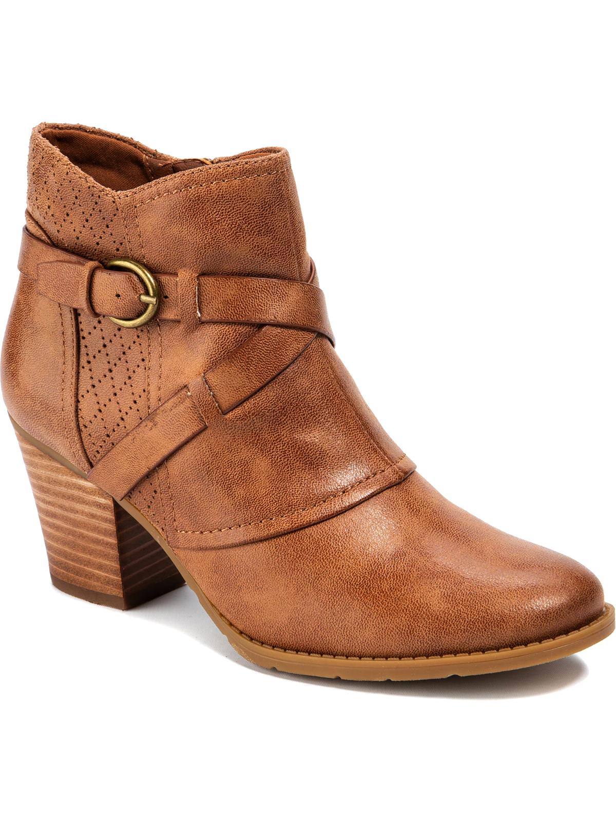 Botas Baretraps Launa Femininas Couro Sintético Salto Bloco Marrom Tamanho 5,5 M