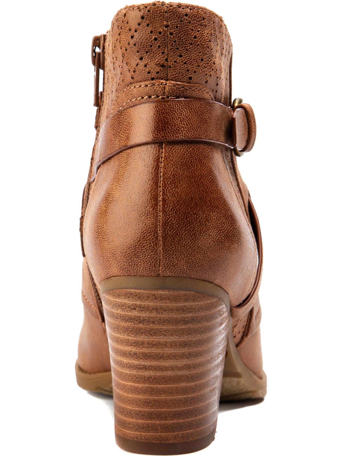Botas Baretraps Launa Femininas Couro Sintético Salto Bloco Marrom Tamanho 5,5 M