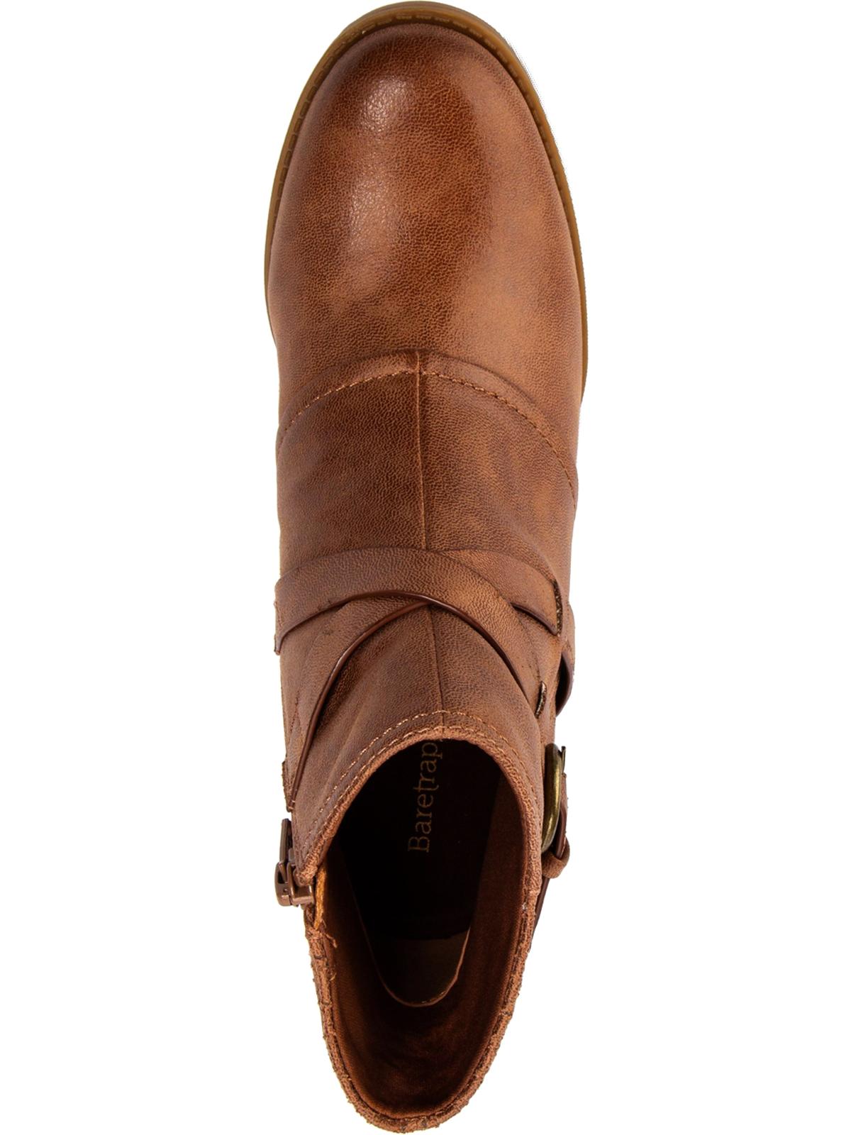 Botas Baretraps Launa Femininas Couro Sintético Salto Bloco Marrom Tamanho 5,5 M