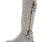 Botas de montaria femininas White Mountain Remi de couro sintético, cinza, tamanho 5,5 M