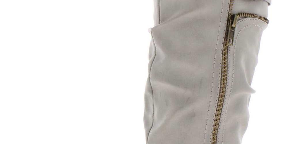 Botas de montaria femininas White Mountain Remi de couro sintético, cinza, tamanho 5,5 M