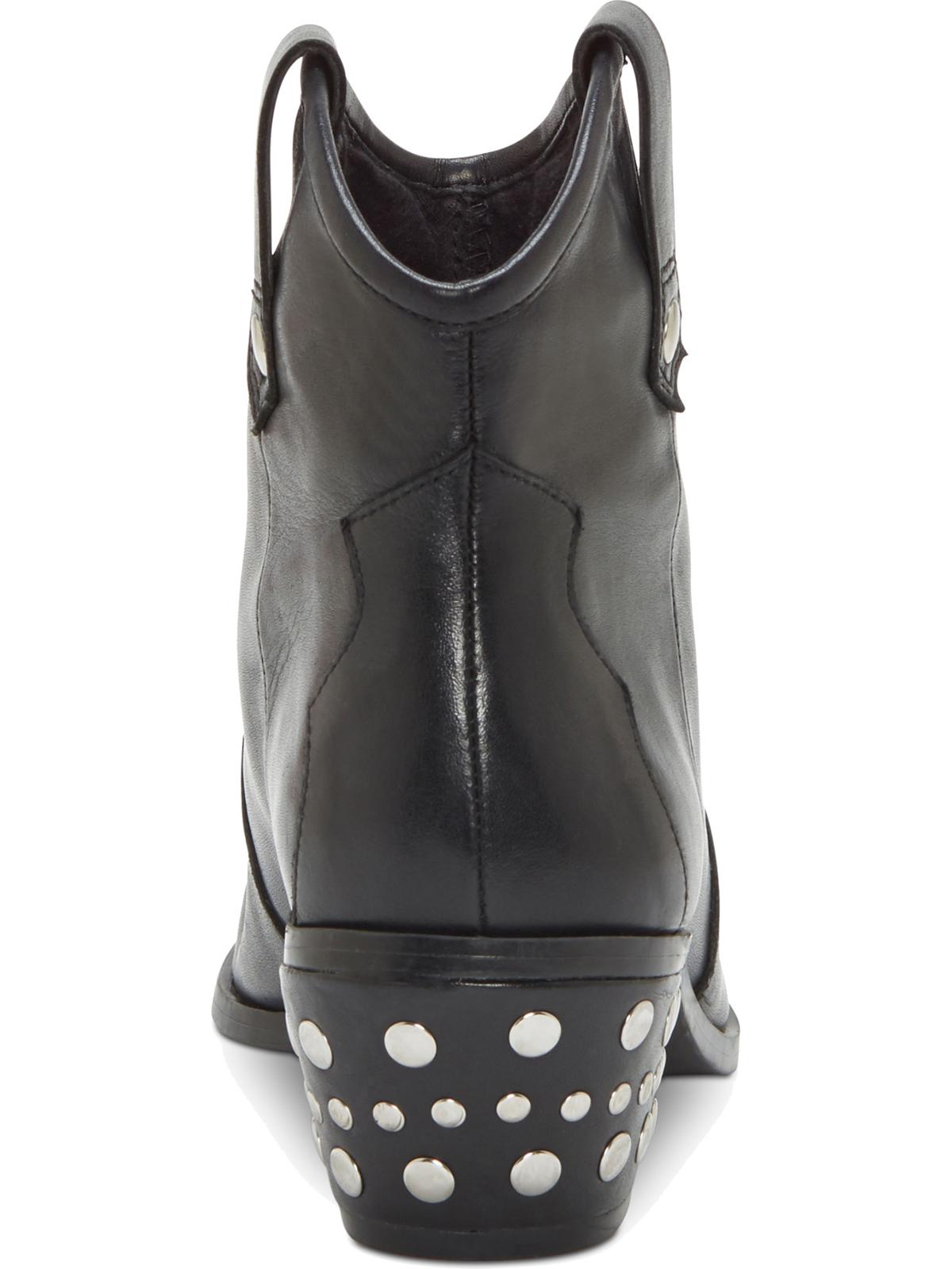 Botas femininas de couro com salto fino e espuma viscoelástica, com tachas e acolchoamento, da INC International Concepts, tamanho 5 M