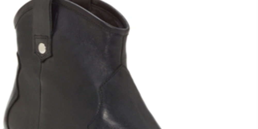 Botas femininas de couro com salto fino e espuma viscoelástica, com tachas e acolchoamento, da INC International Concepts, tamanho 5 M