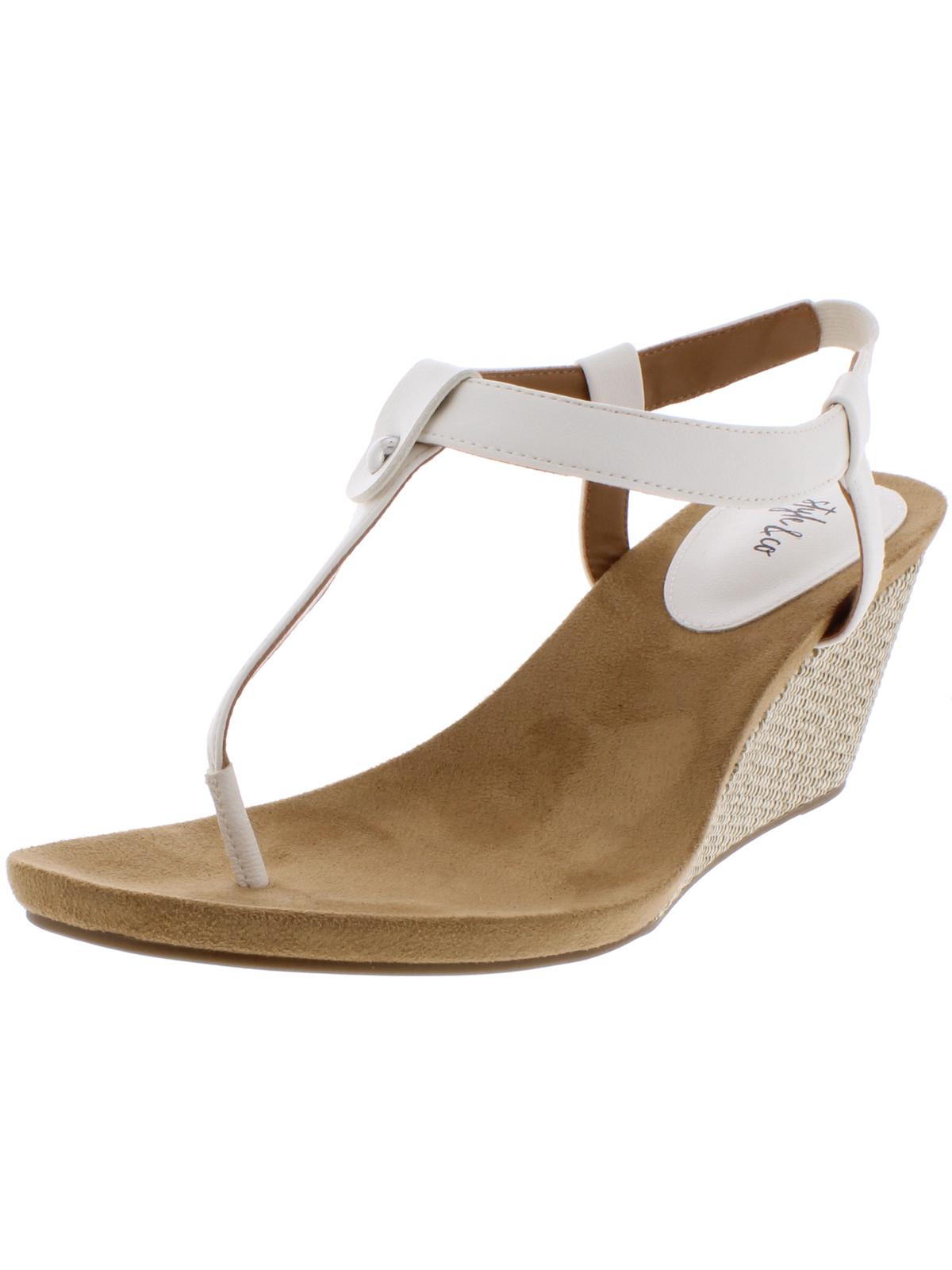 Sandálias femininas estilo &amp; co Mariella com bico aberto, casuais, slingback, brancas, tamanho 6 M
