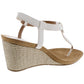 Sandálias femininas estilo &amp; co Mariella com bico aberto, casuais, slingback, brancas, tamanho 6 M