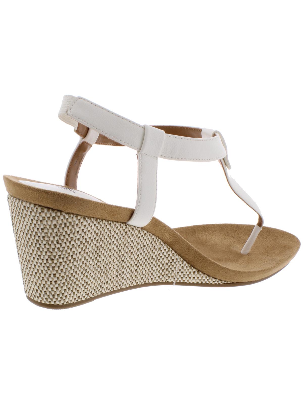 Sandálias femininas estilo &amp; co Mariella com bico aberto, casuais, slingback, brancas, tamanho 6 M