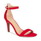 Material Girl Blaire Fabric Feminino Biqueira Aberta Tira no Tornozelo Clássico Sapatos Vermelhos Tamanho 7,5 M