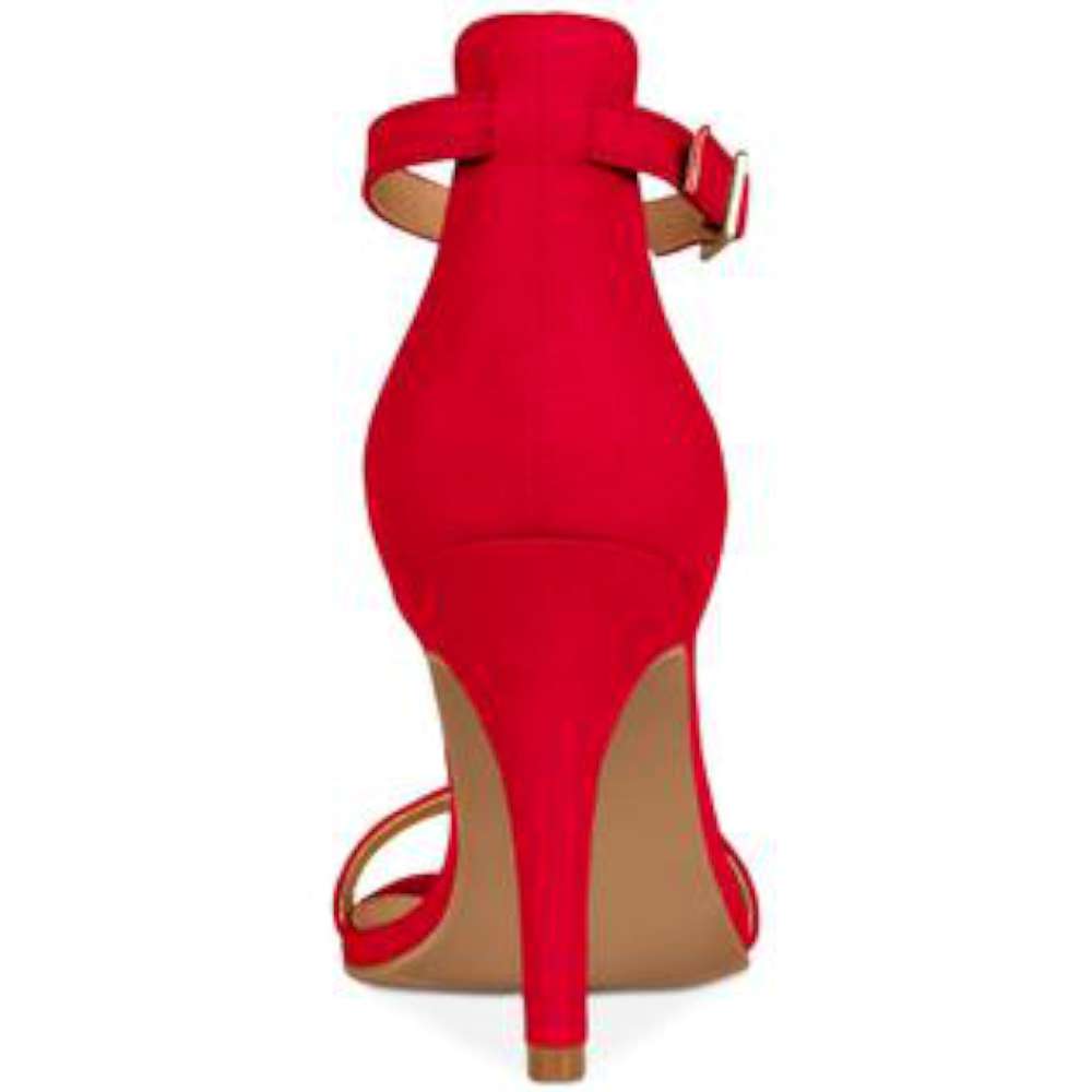 Material Girl Blaire Fabric Feminino Biqueira Aberta Tira no Tornozelo Clássico Sapatos Vermelhos Tamanho 7,5 M