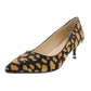 Kenneth Cole Feminino Leopardo Estampa Morgan Bico Fino Salto Gatinho Slip-on Sapatos Marrom Tamanho 6,5 M
