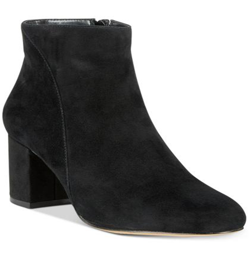 INC International Concepts Botas femininas com salto bloco e biqueira amendoada Floriann, com amortecimento e zíper, tamanho 9,5 M, vermelho, lava