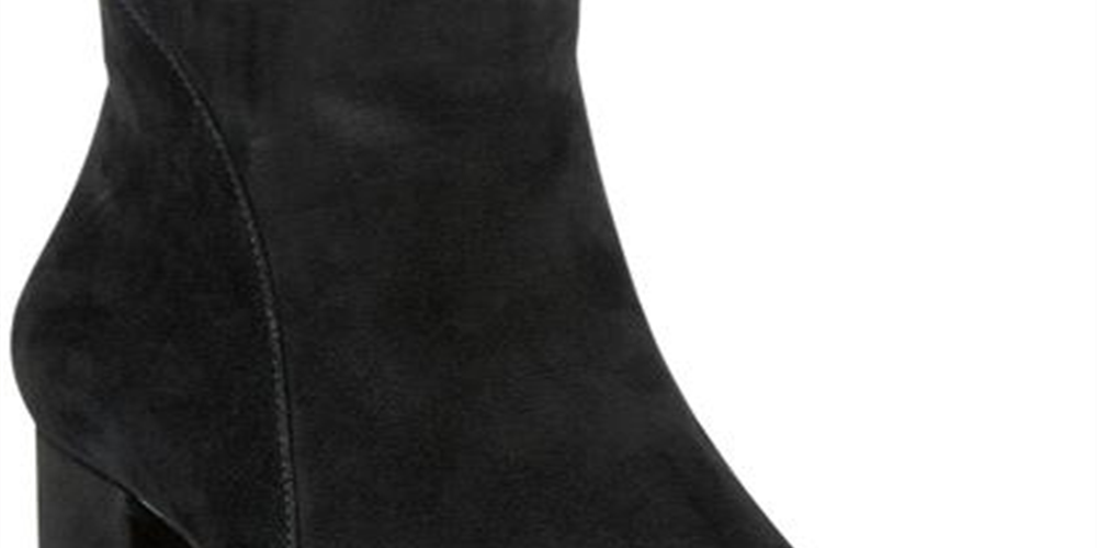 INC International Concepts Botas femininas com salto bloco e biqueira amendoada Floriann, com amortecimento e zíper, tamanho 9,5 M, vermelho, lava