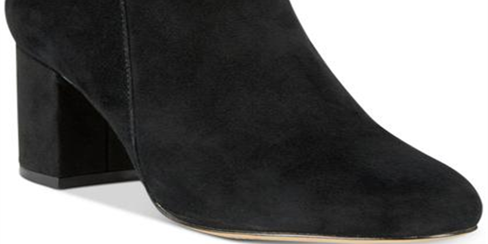 INC International Concepts Botas femininas com salto bloco e biqueira amendoada Floriann, com amortecimento e zíper, tamanho 9,5 M, vermelho, lava