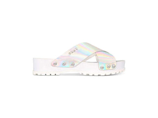 DKNY Women's Wave Open Toe Formal Slide Sandals Gray Size 8