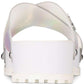 Sandálias femininas DKNY Wave Open Toe Formal Slide, cinza, tamanho 8