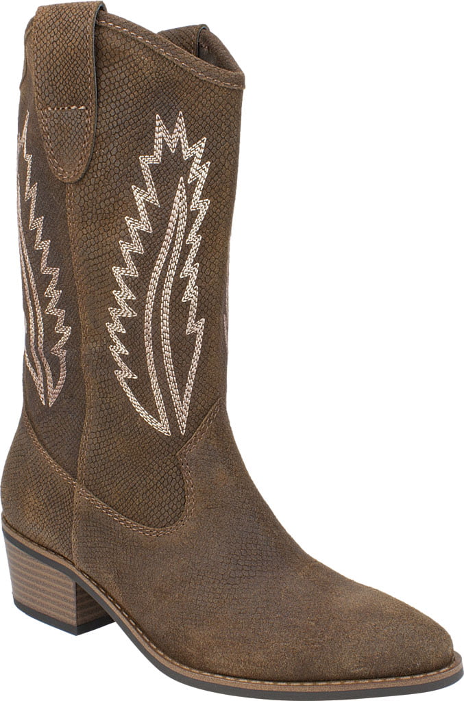 Bota feminina White Mountain Caraway Cowgirl em couro marrom, tamanho 6,5 M