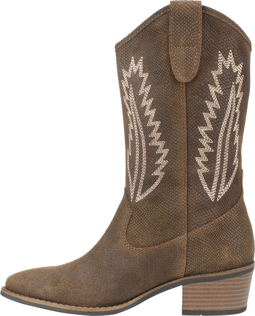 Bota feminina White Mountain Caraway Cowgirl em couro marrom, tamanho 6,5 M