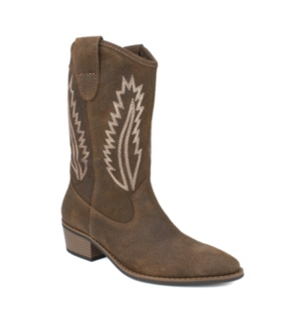 Bota feminina White Mountain Caraway Cowgirl em couro marrom, tamanho 6,5 M