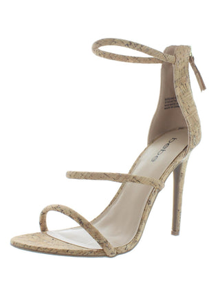 Bebe Women's Berdine G Cork Ankle Strap Heel Sandals Gold  Size 5.5M