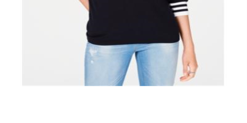 Tommy Hilfiger Suéter Feminino com Logo Ivy e Gola V Sky Captain Multi Preto Tamanho GG