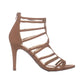 Material Girl Sandálias femininas Pixie com bico aberto para ocasiões especiais e tiras, marrom, tamanho 8,5 M