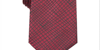 Gravata listrada texturizada fina masculina Alfani roxa tamanho único