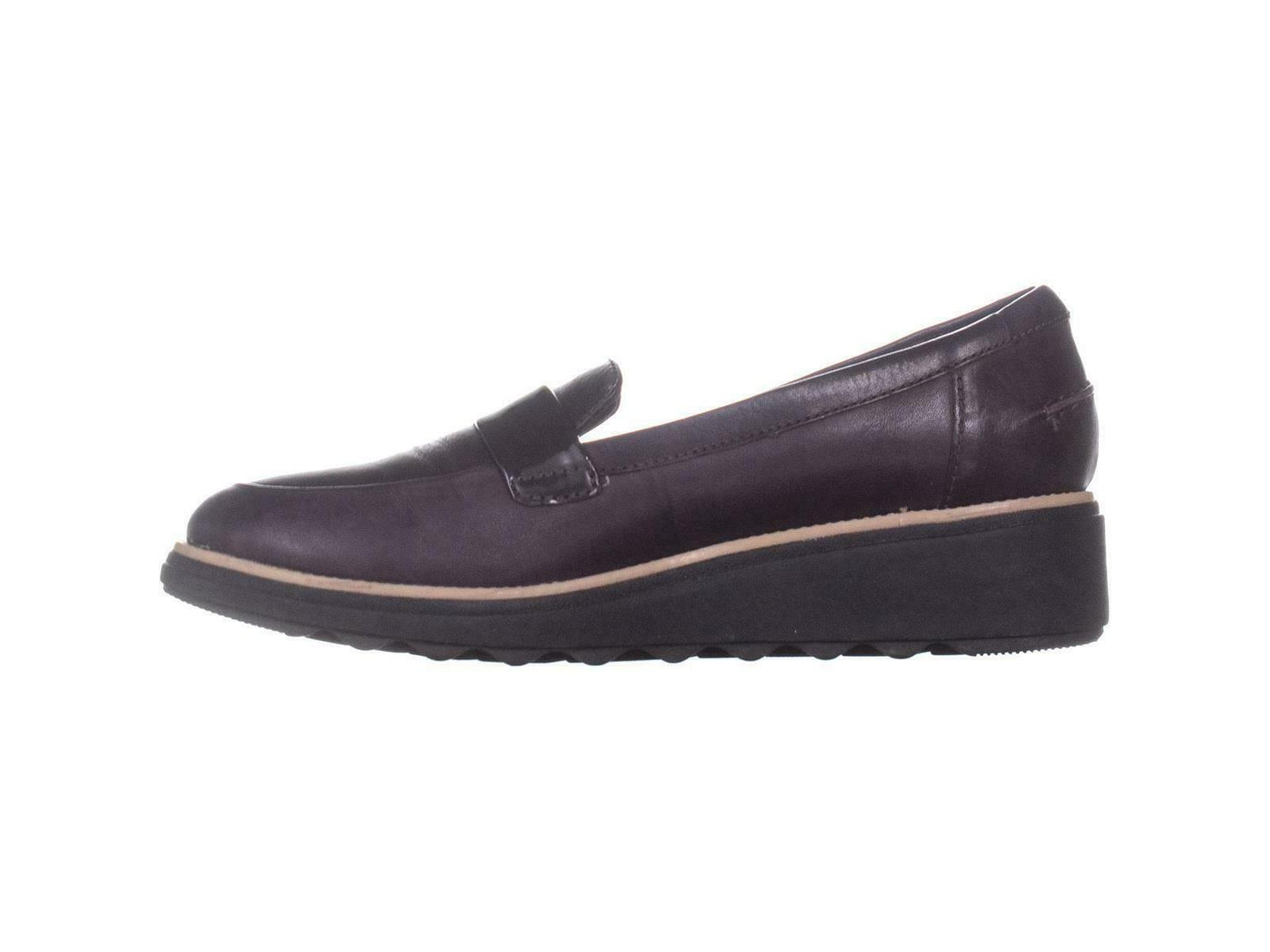 Clarks Sharon Gracie Couro Mocassim Fechado Feminino Roxo Tamanho 5 M