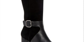 Botas sociais femininas Alfani Nelsonnn Step 'N Flex Tall Wide Calf, pretas, tamanho 8M-WC