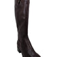 Botas femininas Alfani Bexleyy de couro com bico amendoado e cano médio, tamanho 11 M, vermelhas