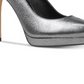Michael Kors Antoinette Feminino Scarpin Fechado Antracite Sandália Prateada Tamanho 8,5 M