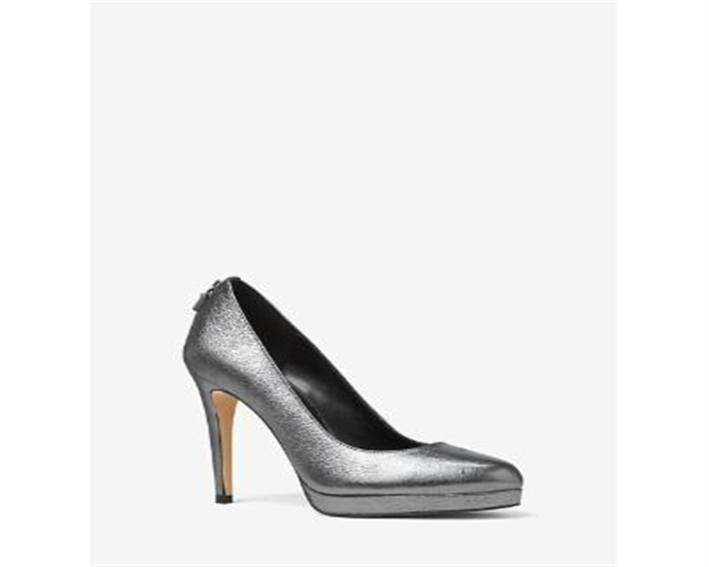 Michael Kors Antoinette Feminino Scarpin Fechado Antracite Sandália Prateada Tamanho 8,5 M