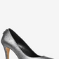 Michael Kors Antoinette Feminino Scarpin Fechado Antracite Sandália Prateada Tamanho 8,5 M