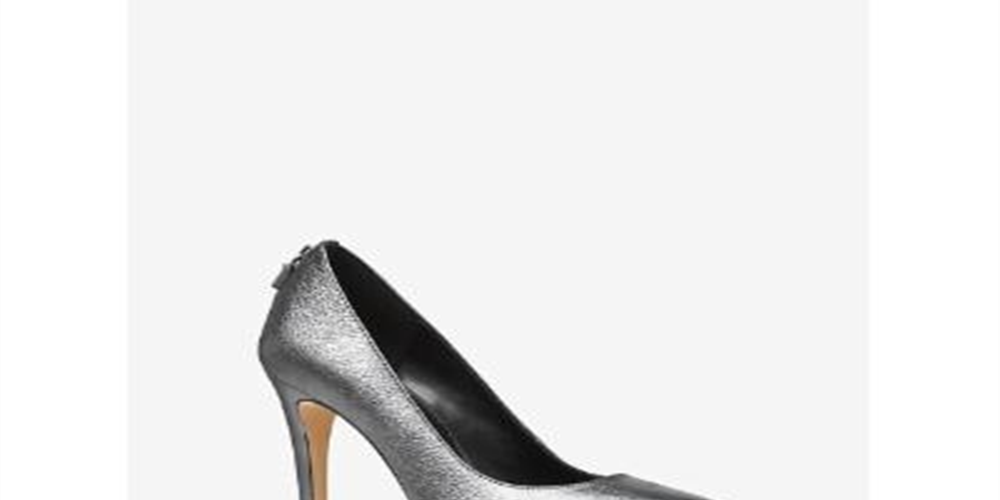 Michael Kors Antoinette Feminino Scarpin Fechado Antracite Sandália Prateada Tamanho 8,5 M