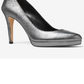 Michael Kors Antoinette Feminino Scarpin Fechado Antracite Sandália Prateada Tamanho 8,5 M