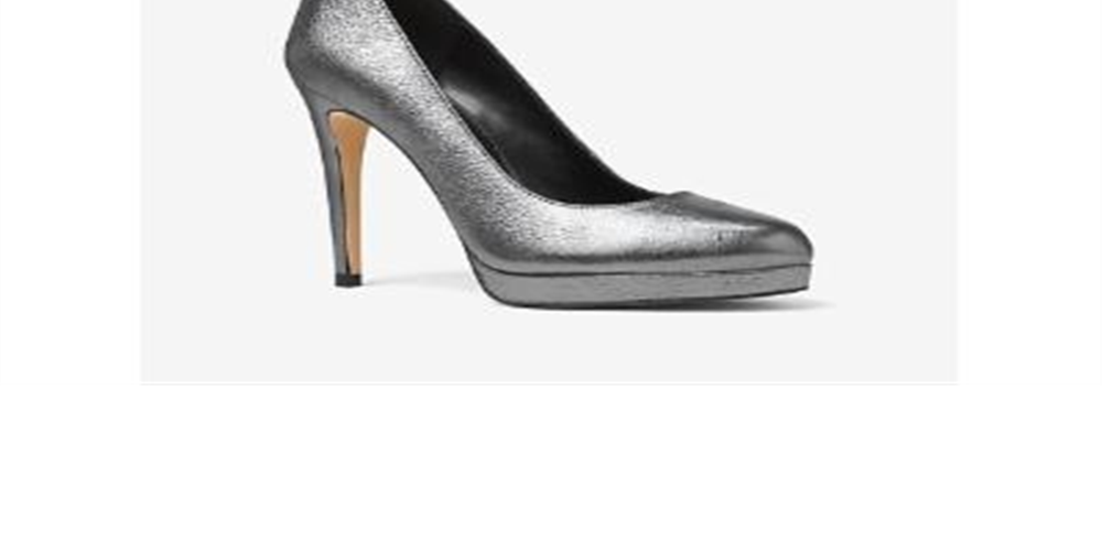 Michael Kors Antoinette Feminino Scarpin Fechado Antracite Sandália Prateada Tamanho 8,5 M