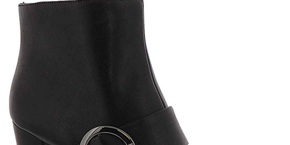 Botas femininas Anne Klein Novo Leather Almond Toe Fashion, pretas, tamanho 5M