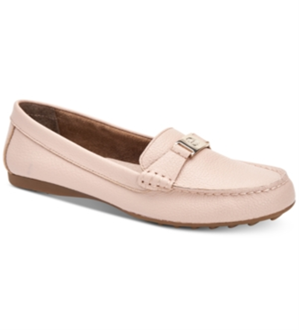 Giani Bernini Mocassim Feminino Croc Hardware Detalhe Arch Support Comfort Dailyn Slip On Couro Rosa Tamanho 8 M
