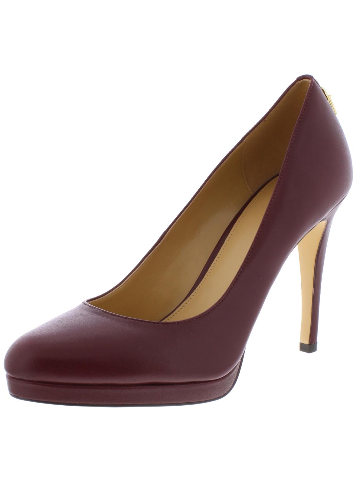 Michael Kors Antoinette Couro Almond Toe Scarpin Feminino Roxo Tamanho -9,5 M
