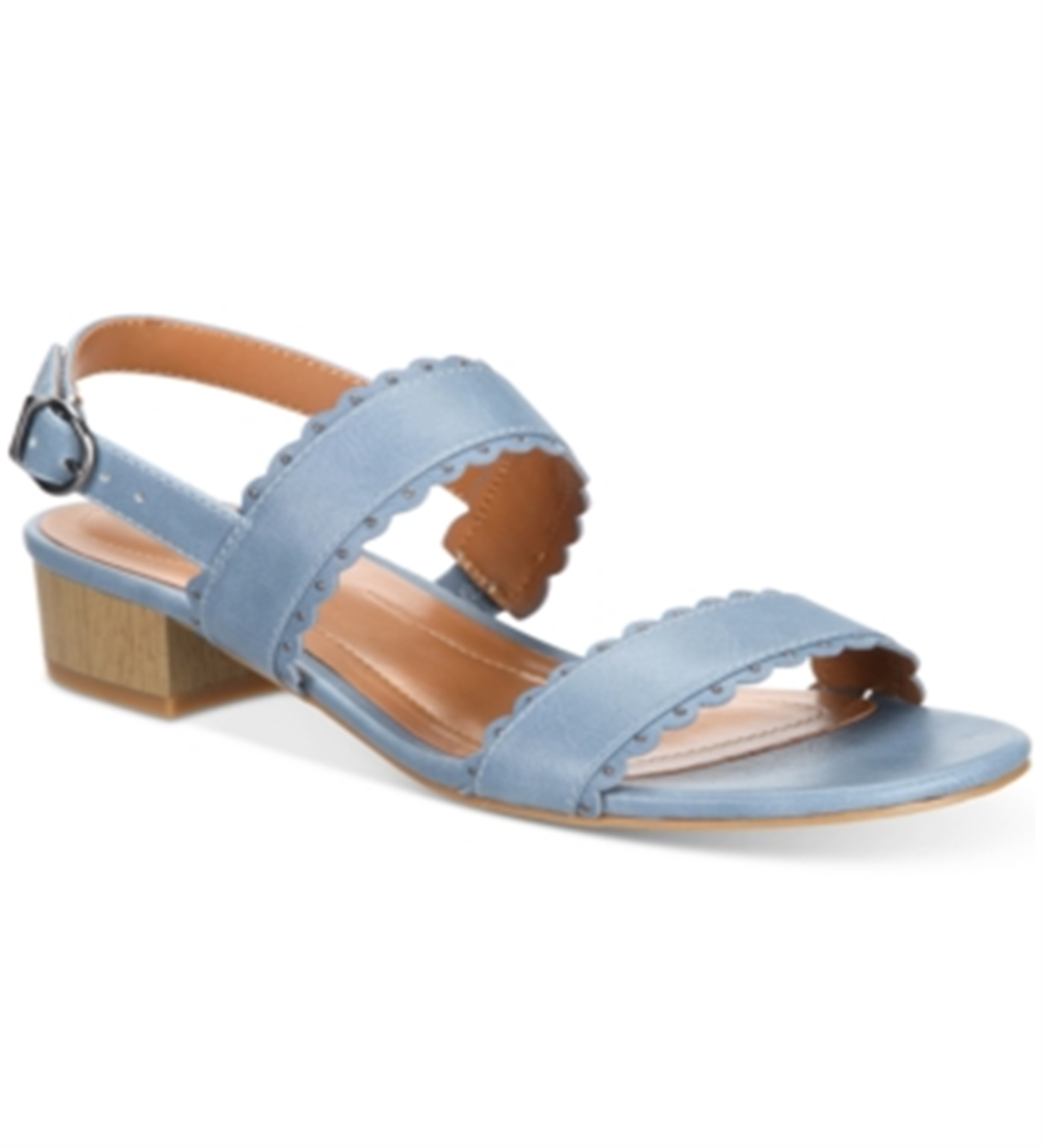 Sandálias femininas de salto bloco Martinee da Style &amp; Co, azuis, tamanho 9 M