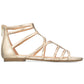 Material Girl Sandálias femininas casuais de tecido Sira com bico aberto, tamanho dourado -7,5M