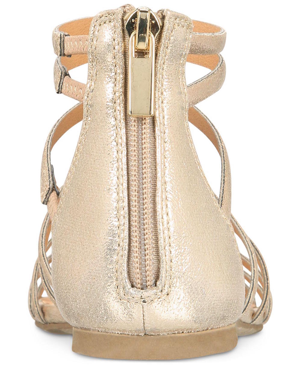 Material Girl Sandálias femininas casuais de tecido Sira com bico aberto, tamanho dourado -7,5M