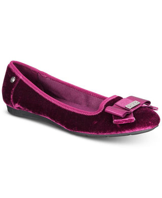 Sapatilhas Anne Klein Alivia com bico redondo para mulheres - Vinho, tamanho 5 M