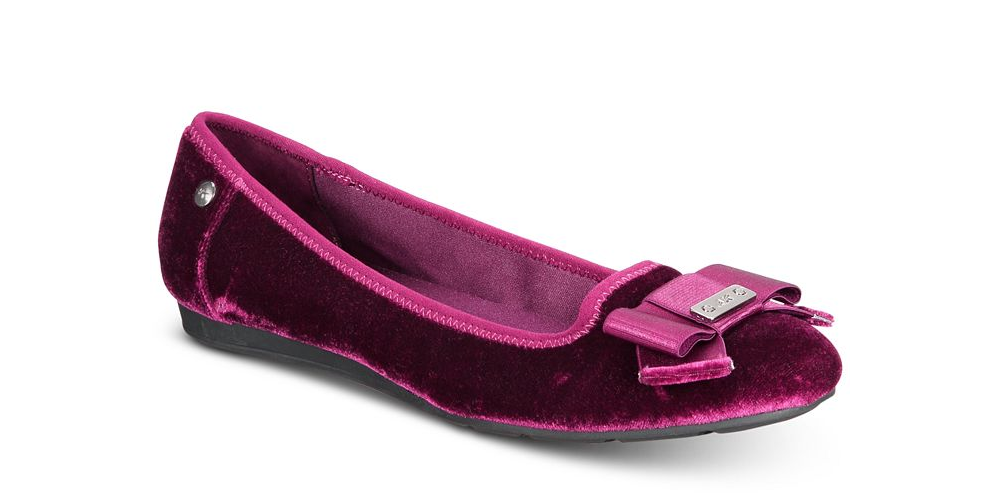 Sapatilhas Anne Klein Alivia com bico redondo para mulheres - Vinho, tamanho 5 M