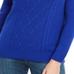 Karen Scott Suéter Feminino Tricô com Cordão e Contas Azul Brilhante Tamanho XS